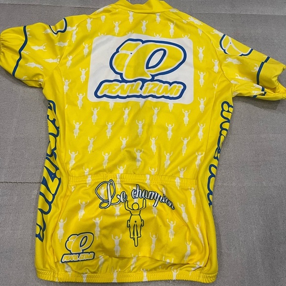 ❤️2/$50❤️[M]VTG Pearl Izumi Vibrant Yellow Le Champion Cycling Top Jersey - Picture 3 of 5